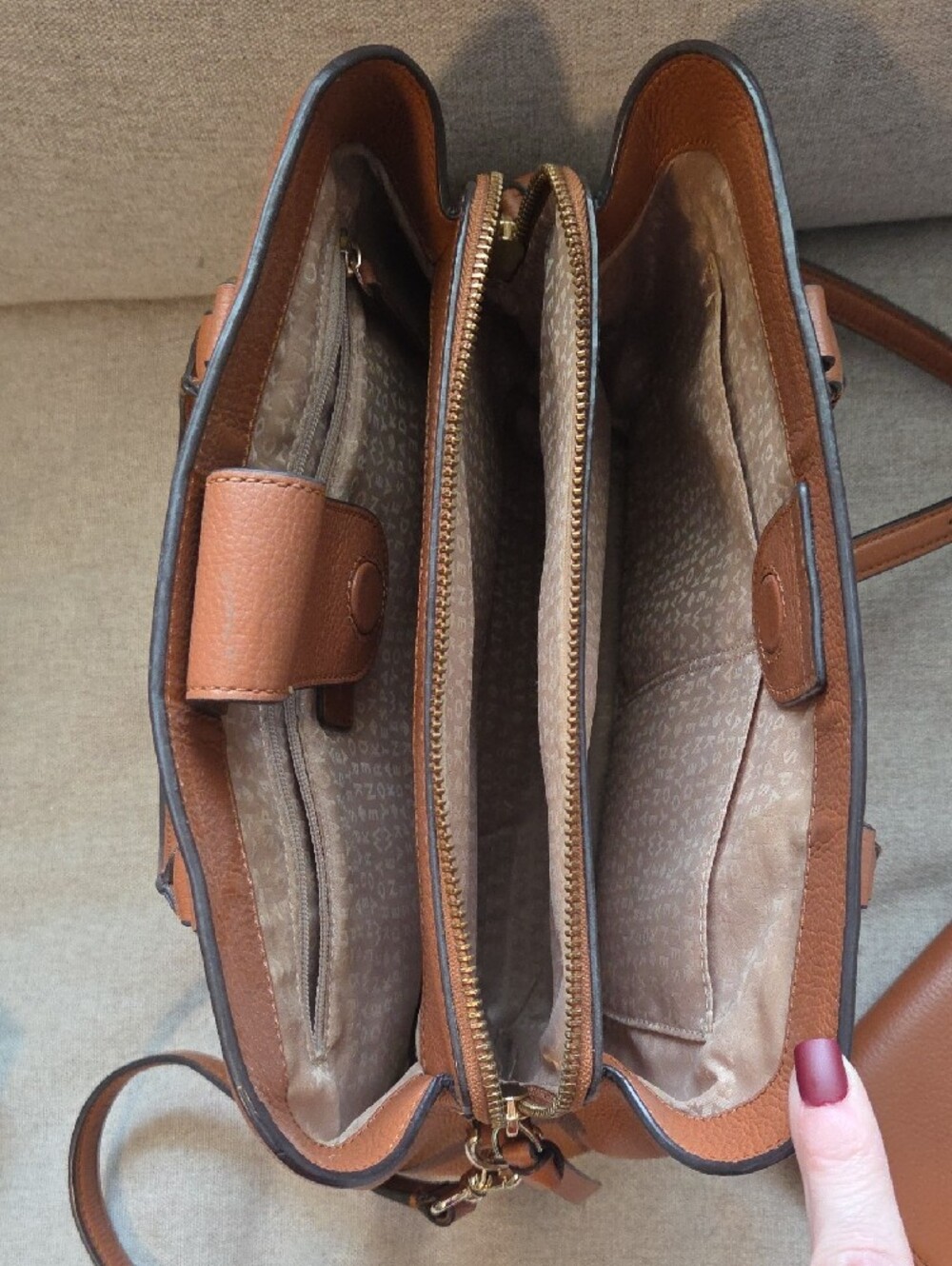 kate spade Brown Leather Satchel with Matching Wristlet and Crossbody Strap - Picture 3 of 3